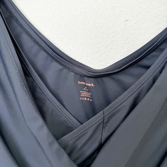[Honeymark] Black Basil Wrap Swim Tank Top Stretch Workout Modest Size Medium M - Picture 11 of 11
